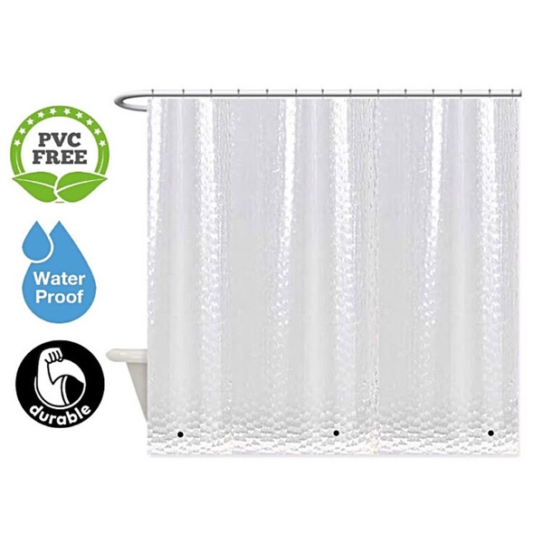 Clear Shower Curtain Liner Water, Magnetic Clear Shower Curtain Liner