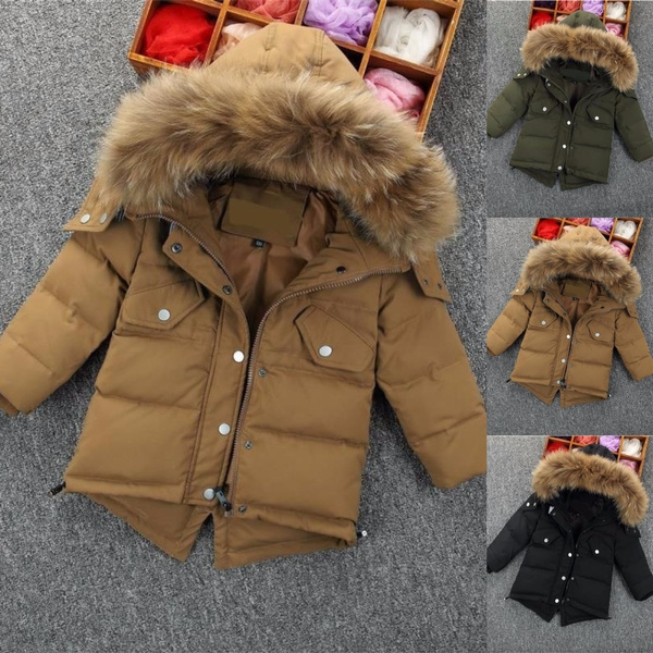 baby boy fur hooded coat