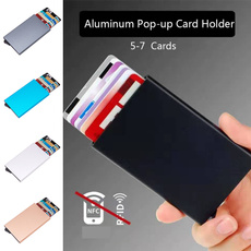 High-Grade Aluminum Solid Color Automatic Pop-Up Anti-Theft Bank Card Box