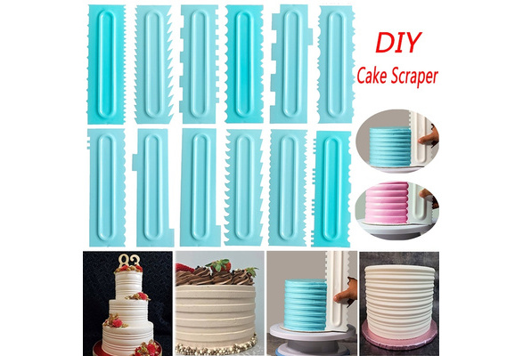 EP_ 3Pcs Pastry Icing Comb Set Spatulas Scraper Cake Baking Decorating Tool Natu 