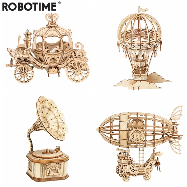 Robotime DIY Toy Crafts Kits Gift for Girls Boys Kids 3D Puzzle Wooden 