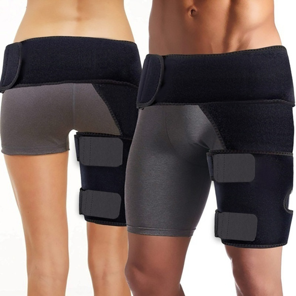 Hip Brace - Groin Support For Sciatica Pain Relief Thigh Hamstring  Quadriceps Hip Arthritis - Best Compression Groin Wrap For Pulled Muscles  Hip Flexor Joint Pain - Sciatica Brace SI Belt Men Women