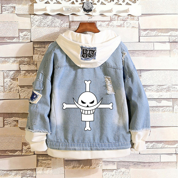 FS LIFE One Piece Anime Denim Jacket Graphic Hoodie India | Ubuy