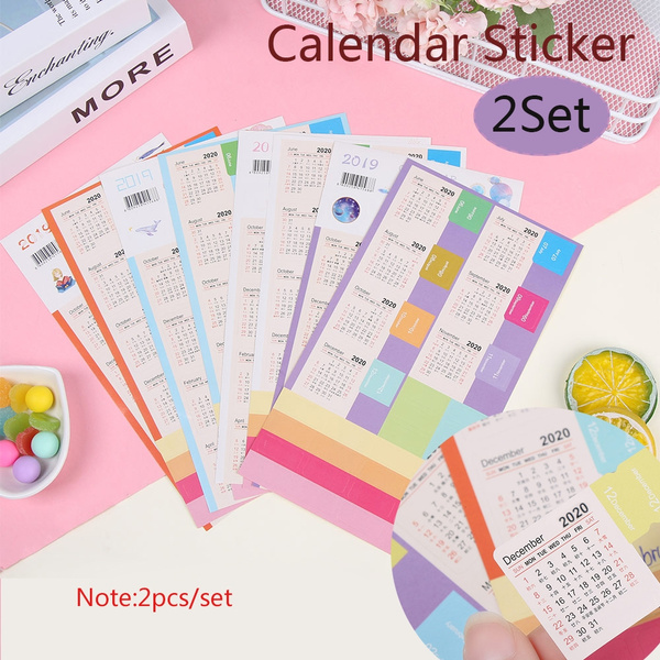 2Set 2020 Calendar Sticker Notebook Index Label Planner Diary Adhesive Stickers 