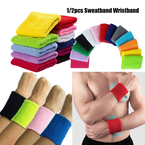 Sport Sweatband Cotton Wrist Band Tennis Hand Bands Gym Sweat Wristband New 