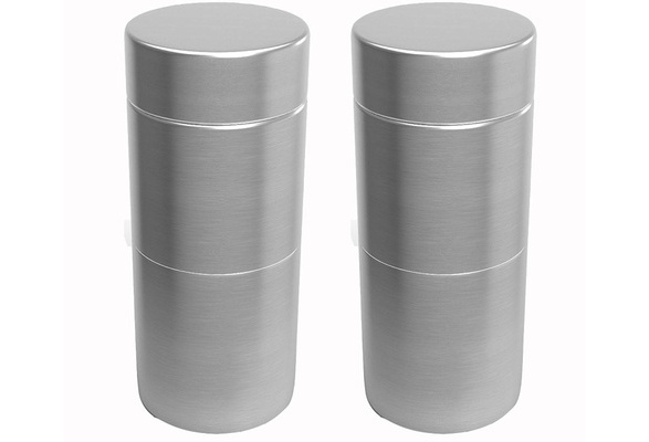 Herb Stash Jars 2 Solid Aluminum Airtight Smell Proof Containers #1 Best Way To Preserve Spices & Herbs 