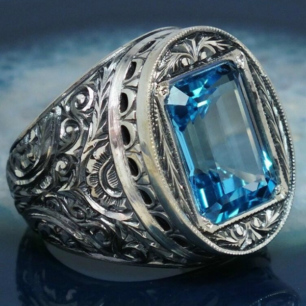 blue sapphire stone ring for men