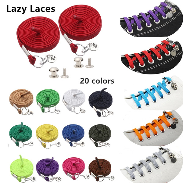 Colored No Tie Shoelaces, Flat Shoelaces For Kids and Adult, Lazy