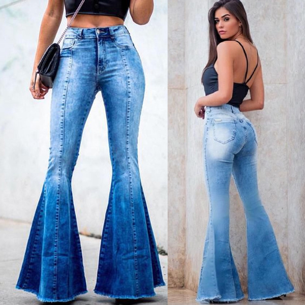 Plus Size Casual Jeans, Women's Plus Button Fly Fringe Trim, 58% OFF