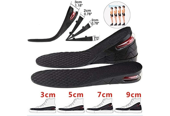 Unisex 4 Layers Shoe Insoles Air Cushion Heel Insert Increase Height Taller