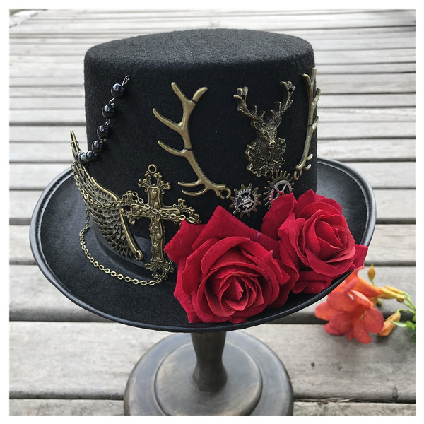 hat with flower on top