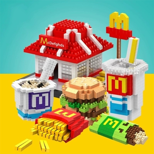 LOZ McDonald's Hamburger Chips Fries Food Mini Diamond Building Nano Block Toy 