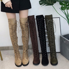 Fashion, Lace, long boots, kneelengthboot