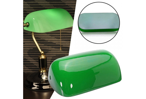Vintage Green Plastic Desk Banker Lamp, Replacement Plastic Lamp Shades