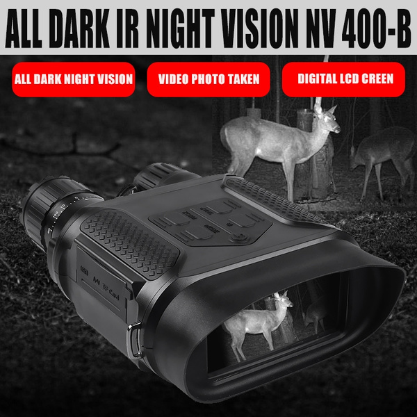 NV400 Digital Night Vision BINOCULAR IR LED Camorder 3.5X-7X Zoom Mini ...