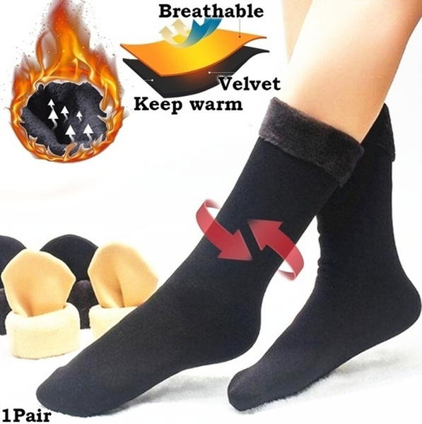 MYYNTI Velvet Socks Winter Warmer Thicken Thermal Wool Snow Socks Soft  Velvet Floor Socks for Ladies Girls Women Fully Stretchable Women Solid  Ankle