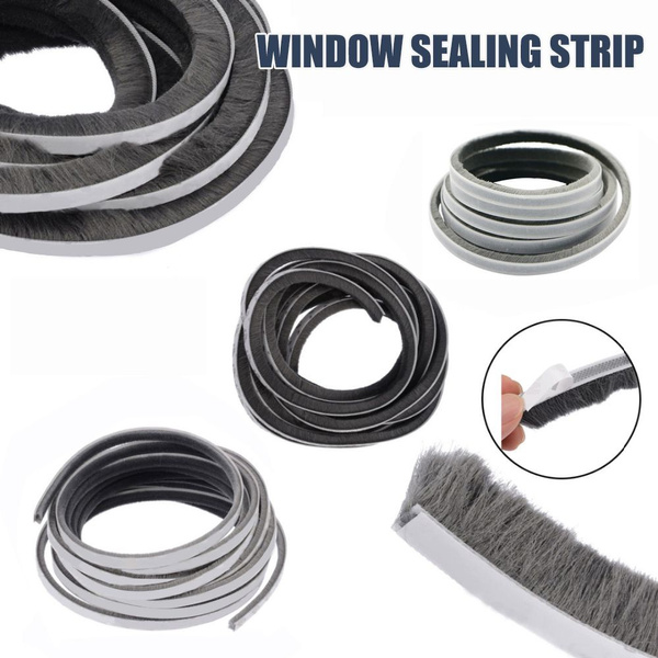 Draught Excluder Brush Pile Seal Film Window Door Self Adhesive Sealing Strip D 