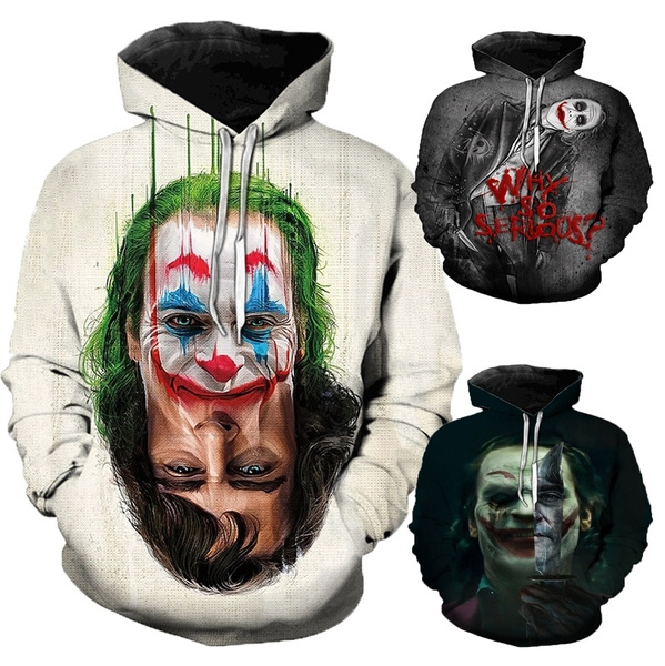 MaRlauy Shop Men Hoodie Pennywise 3D Joker Print Pullovers Sweatshirt