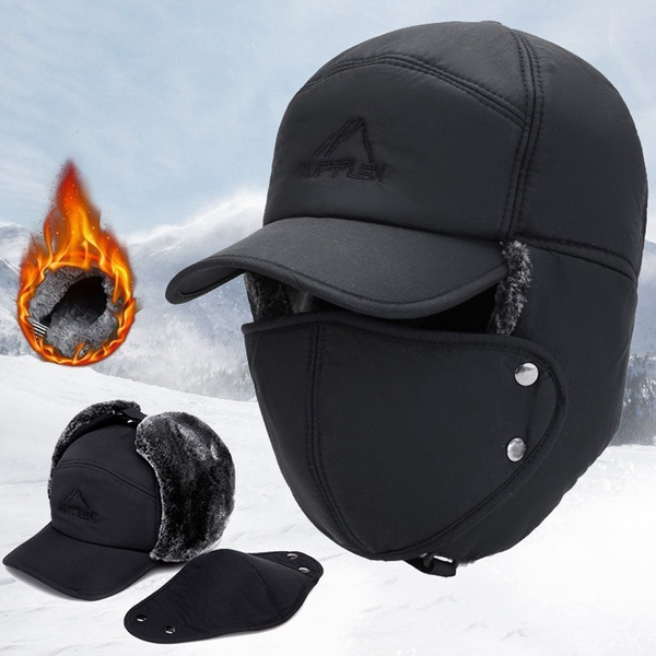 New Men's Thick Windproof Warm Full Face Winter Baseball Cap Mask And Hat