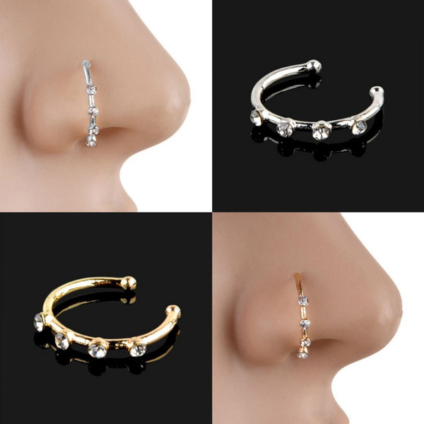 diamond lip ring hoop