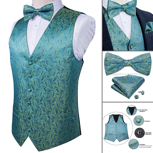 teal tuxedo vest