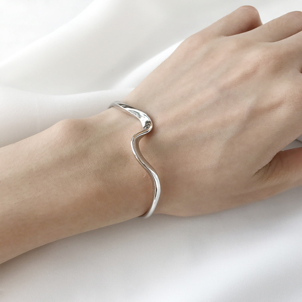 Sterling silver wave store cuff bracelet