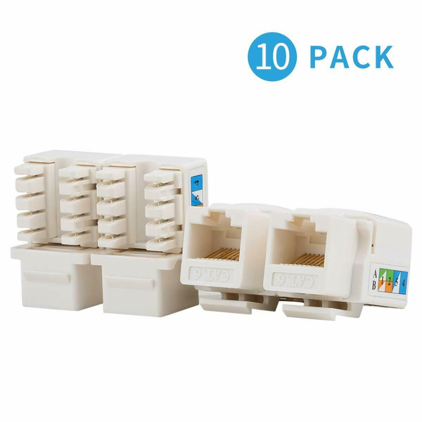 10Pack CAT6 RJ45 Keystone Jack Punch Down Module