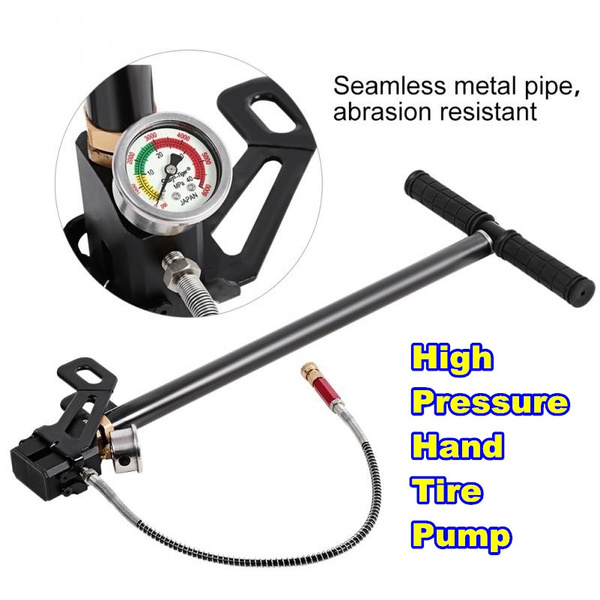 High Pressure Hand Tire Pump, 4500psi Tungsten Steel 3 Stage Hand Pump