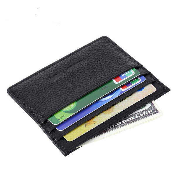 Men Card Holder Slim Genuine Leather Male Credit ID Card Case Wallet | Wish