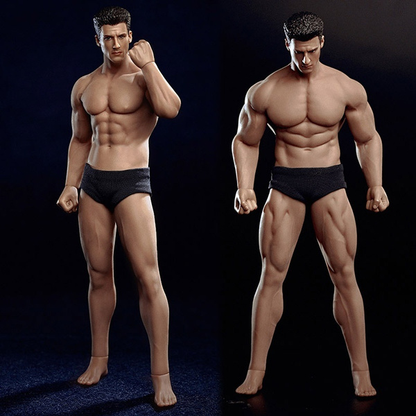 1/12 scale Super-Flexible Male Seamless Body Action Figure With Head Sculpt  Fitness Suntan Skin