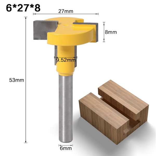 8mm Shank T-Track and T-Slot Slotting Router Bit for Woodworking Chisel Cutter 