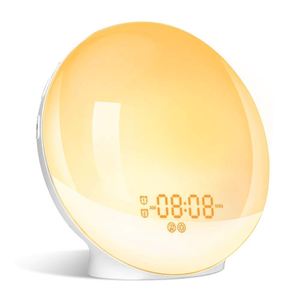 Sunrise Alarm Clock Smart Wake Up Light Alexa & Google Home Voice WiFi Control-8 Colored Sunrise Simulation Sleep Aid Feature | Wish