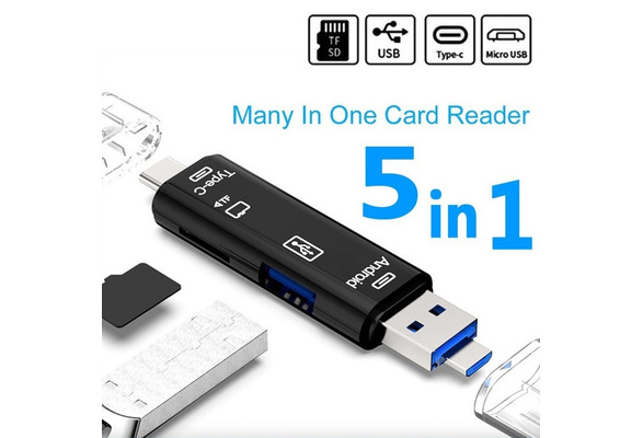 PrinceShop New Mini Memory Card Reader 5 Gbps 2 In 1 USB 3.0 High Speed Card Reader Adapter For Micro SD SDXC TF PC Blue//Black//Pink