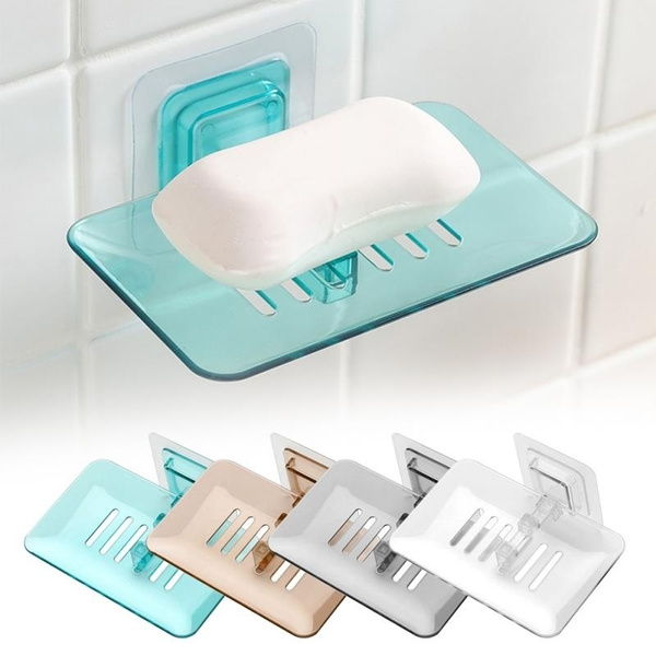 Plastic Soap Dish Box Holder Case Soap Storage Plate Drain Tray Bathroom Tool