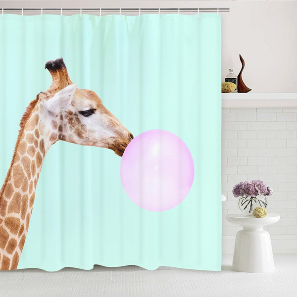 Giraffe Ing Bubble Gum Shower, Giraffe Shower Curtain