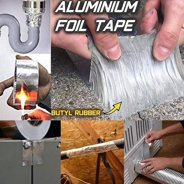 Aluminum Foil Butyl Rubber Tape Adhesive Waterproof Roof Pipe Marine Repair 