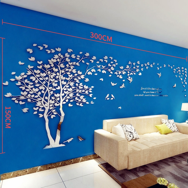 Tree lovers living room 3D wall stickers TV sofa background decoration  stereo wall sticker bedroom warm wall stickers | Wish