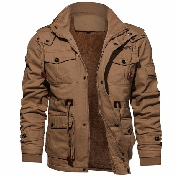 mens jacket retro washed warm jacket