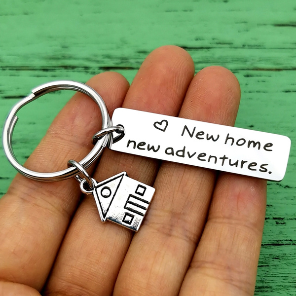 Home Key ring Moving Together First Home Funny Keys Chains Housewarming Gift 