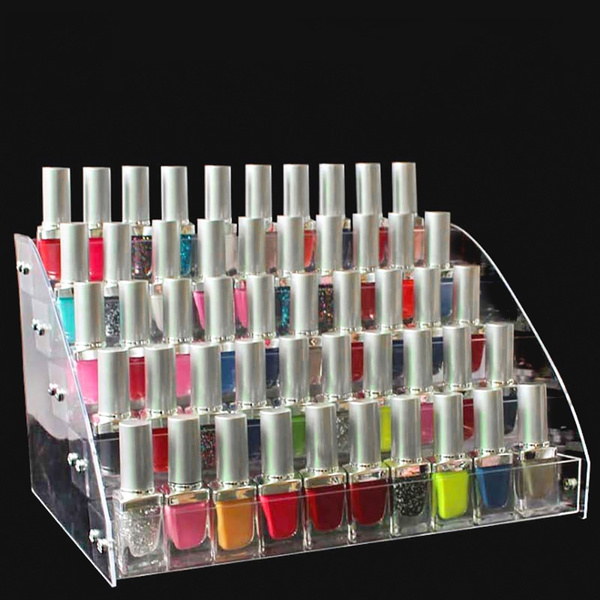 Transparent Acrylic Nail Polish Clear Makeup Counter Display Stand ...