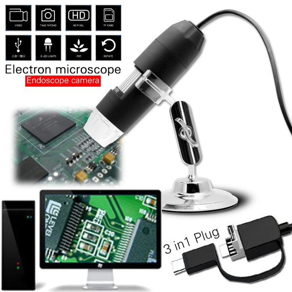 3IN1 HD Electron Microscope, 500-1000 Times Magnification Display ...