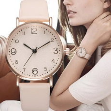 Fashion Women Analog Quartz Watch Casual Leather Pink Wristwatch Exquisite Luxury Ladies Dress Clock Watches Relogio Feminino