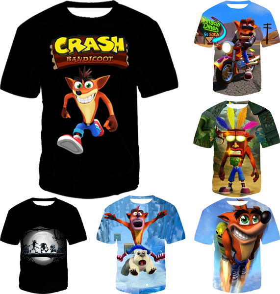 5XL NEW Funny 3D T-Shirt Crash Bandicoot PS4 Game Top Print Tee Fashion Size S
