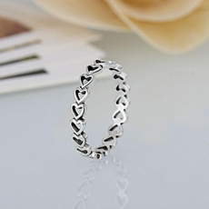 New Fashion Heart Shaped Jewelry Hollow Thumb Women  Men Gift Jewelry Finger Silver Jewelry silver Rings