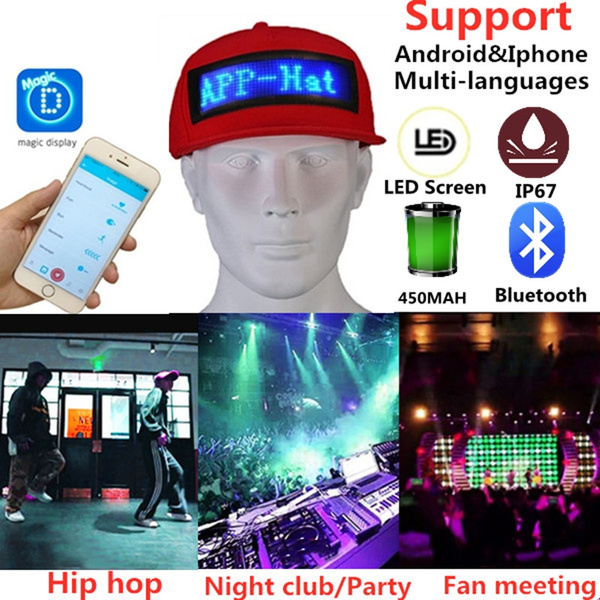 Baseball cap LED display Bluetooth 