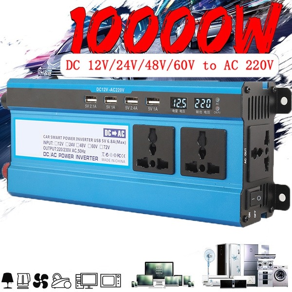 KDDD Durable Solar Power Inverter 10000W Peak DC 48V to AC 220V Modified Sine Wave Converter with Voltage Display Quality Products Phone
