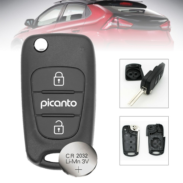 at tilbagetrække Gud Stjerne Fit for Kia Picanto 3 Buttons Key FOB Remote Case Shell with CR2032 Battery  | Wish