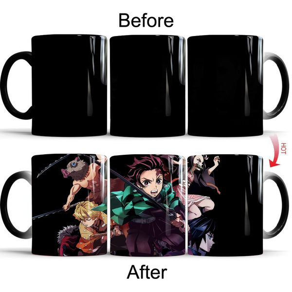 1 Pcs Demon Slayer Kimetsu No Yaiba Mug Anime Mudanca De Cor Caneca Calor Revela Magic Porcelain Coffee Cup For Boy Gift Wish