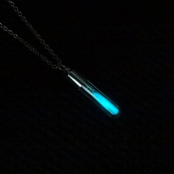 Glow In The Dark Hourglass Necklace 