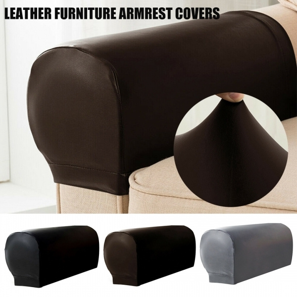 2pcs Pu Leather Furniture Armrest Covers Sofa Couch Chair Arm Protector Stretchy New Wish 2pcs Pu Leather Furniture Armrest, Leather Sofa Arm Covers